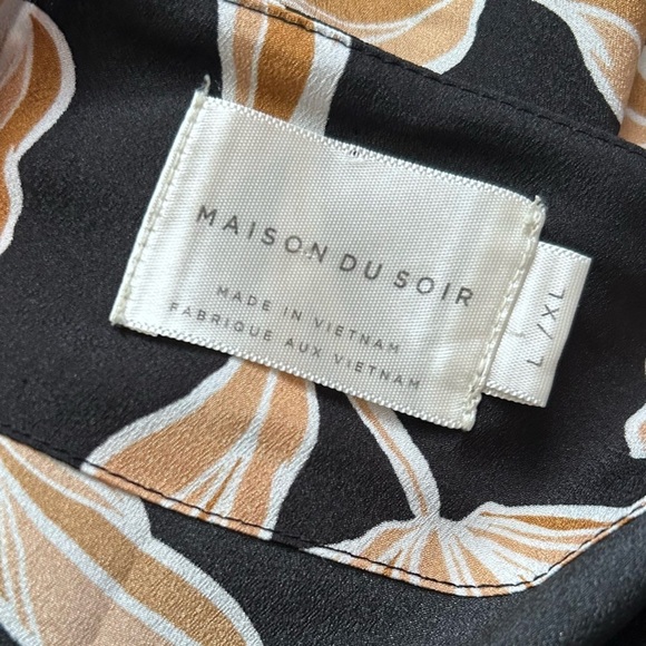 Maison Du Soir Selena Black Floral Kimono Boho Sz L/XL - Picture 9 of 9